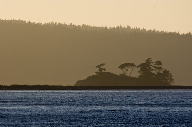 Dot Rock And Decatur Island At Sunset